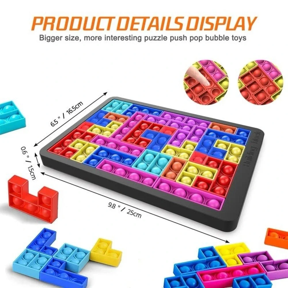 SATHIBI Fidget Toys Big Size Pop Push Bubble Sensory Toy Puzzle Games NEW IN BOX
